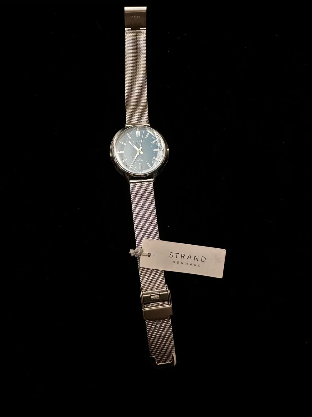 NWT Strand by Obaku watch vibrant blue dial/mesh bracelet. AS IS UNTESTED